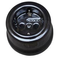 Lizdas v/t SCHUKO su dangteliu juodas porcelianas 16A 250V GARBY - FONTINI