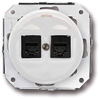Lizdas kompiuterinis į/l dvigubas RJ45 Kat.6 baltas keraminis GARBY COLONIAL - FONTINI