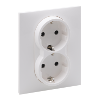 Lizdas p/t SCHUKO dvigubas su apsauga nuo vaikų užspaudžiami kontaktai baltos spalvos 16A 250V Suno - LEGRAND