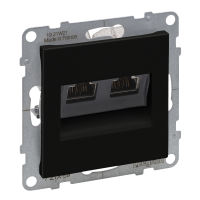 Lizdas kompiuterinis p/t dvigubas RJ45 Kat.6A STP be rėmelio juodos spalvos Suno - LEGRAND