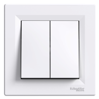 Mygtukas p/t dvigubas baltos spalvos 10A 250V Asfora - SCHNEIDER ELECTRIC