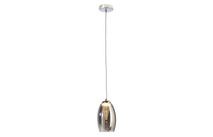 Šviestuvas pakabinamas LED 4W 3000K 180lm D-115mm dimeriuojamas stiklas chromo spalvos su 1.2m pakabinimo laidu ELECTRA - DEKO LIGHT