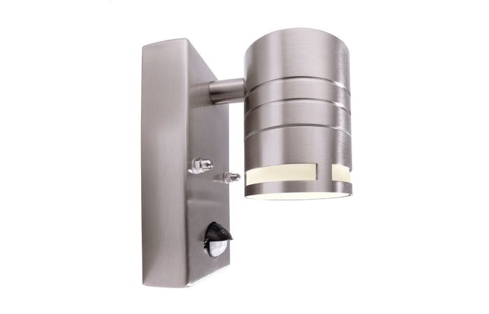 Šviestuvas v/t 1x35W GU10 IP44 D-60mm H-150mm su judesio jutikliu ir šviesos davikliu sidabrinės spalvos BRA ZILLY II DOWN MOTION - DEKO LIGHT