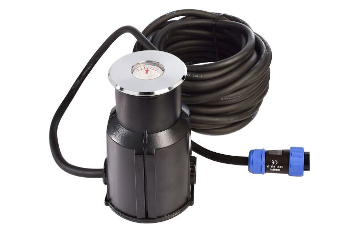 Šviestuvas į/v LED 3W 24V IP68 3000K 105lm D-69mm H-73mm nerūdijančio plieno sidabrinės spalvos su laidu 10m SNAPPER II WW - DEKO LIGHT