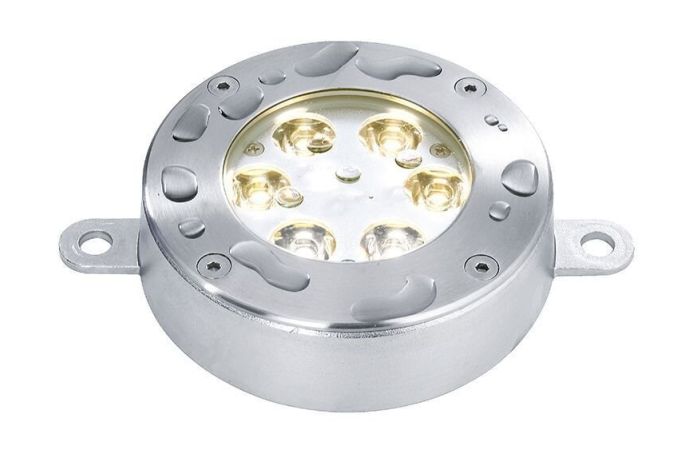 Šviestuvas į/v LED 3W 24V IP68 3000K 770lm D-115mm H-33mm nerūdijančio plieno sidabrinės spalvos su laidu 10m SHARK I WW - DEKO LIGHT