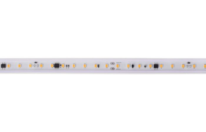 Juosta LED 14W/m 230V IP65 3000K 1470lm/m 105lm/W L-50m 100 laikiklių su kištuku - DEKO LIGHT