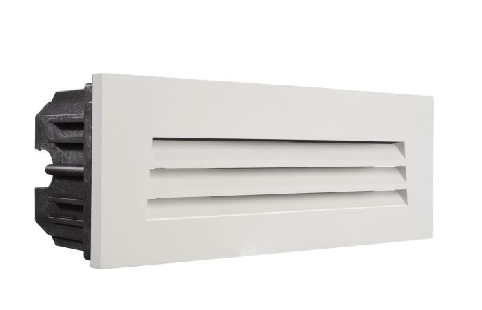 Dangtelis šviestuvui 250x90mm į sieną baltos spalvos su grotelių formos skyle LIGHT BASE III OUTDOOR - DEKO LIGHT