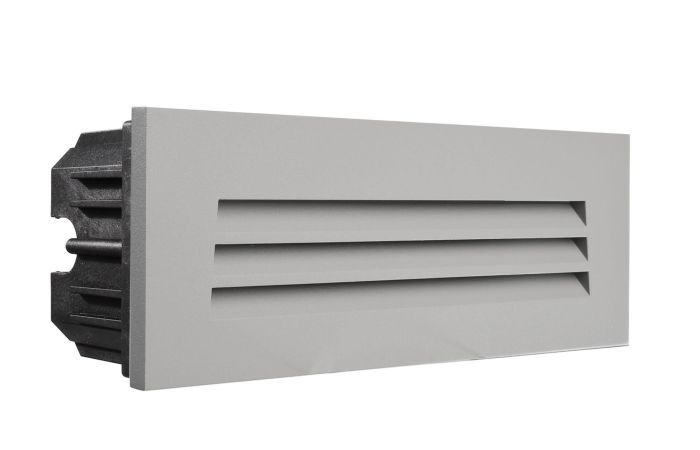 Dangtelis šviestuvui 250x90mm į sieną pilkos spalvos su grotelių formos skyle LIGHT BASE III OUTDOOR - DEKO LIGHT