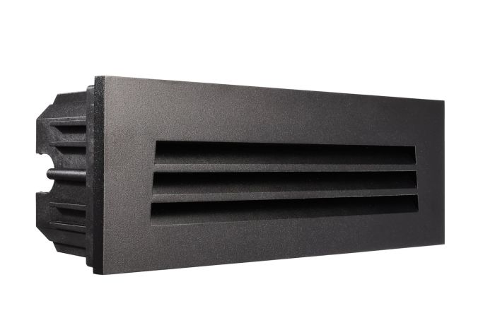 Dangtelis šviestuvui 250x90mm į sieną juodos spalvos su grotelių formos skyle LIGHT BASE III OUTDOOR - DEKO LIGHT