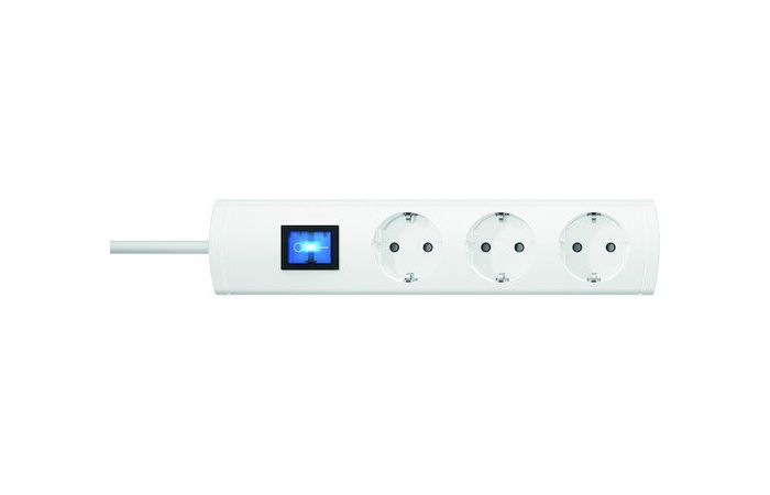 Ilgiklis 3m 3 lizdų SCHUKO baltas H05VV-F 3x1.5 PTSD90 3Sw3 - PROTEC