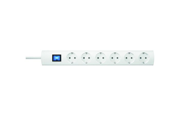 Ilgiklis 5m 6 lizdų SCHUKO baltas H05VV-F 3x1.5 PTSD90 6Sw5 - PROTEC