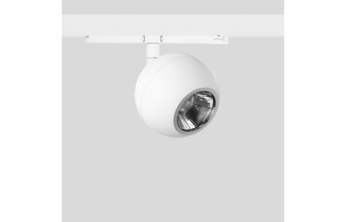 Prožektorius LED 14.5W IP20 3000K 1313lm į 3F bėgelį D-140mm H-190mm 58 laipsnių dimeriuojamas baltos matinės spalvos DALI EUROSTANDARD-PLUS - BEGA