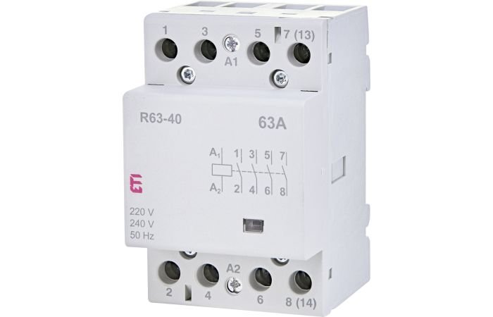 Kontaktorius 4P 63A 230V AC 4no 3 modulių R 63-40 230V - ETI