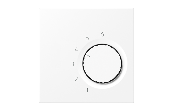 Reguliatorius p/t temperatūros patalpos 10A 230V 1NO/NC baltos matinės spalvos - JUNG