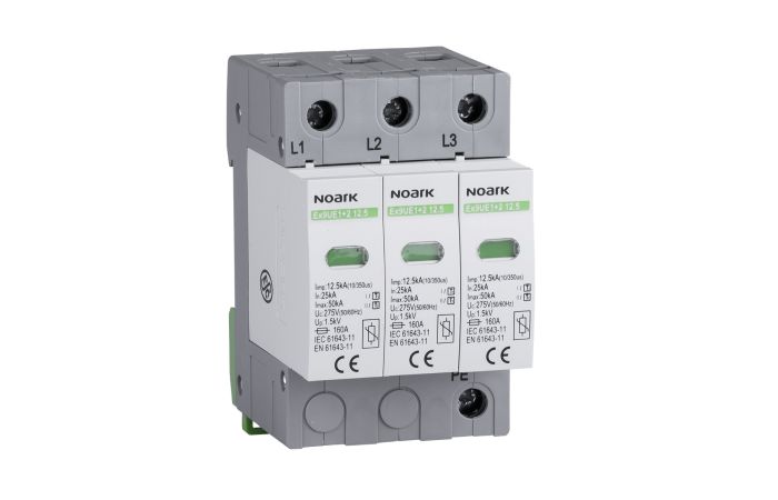 Apsauga viršįtampių 3P B+C 12.5kA 1+2 tipo Ex9UE1+2 12.5 3P 275 - NOARK