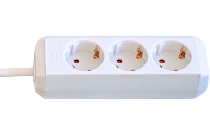 Ilgiklis 1.5m 3 lizdų H05VV-F 3x1.5 su įžeminimu baltas ECO LINE - BRENNENSTUHL