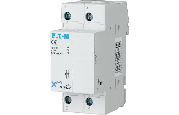 Kirtiklis-saugiklis 2P 32A 10x38 C10-SLS/32/2 - EATON