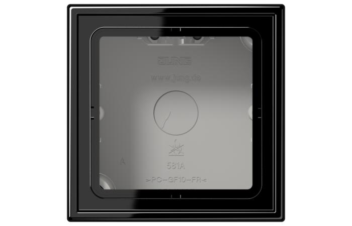 Dėžutė v/t vienguba montažui su rėmeliu juoda LS - JUNG