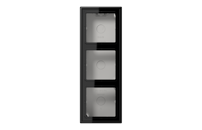 Dėžutė v/t triguba montažui su rėmeliu juoda LS - JUNG