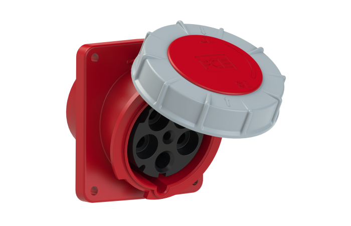 Lizdas CEE į/l 5P 125A 400V IP67 kampinis 120x130mm TWIST - PCE