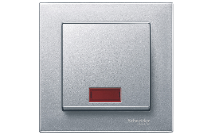 Klavišas viengubam jungikliui su langeliu aliuminio matinės spalvos System M - SCHNEIDER ELECTRIC