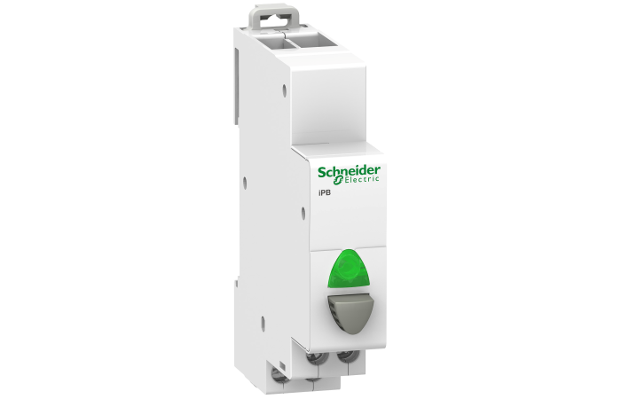 Mygtukas modulinis 1no pilkas, žalia lemputė iPB Acti9 - SCHNEIDER ELECTRIC