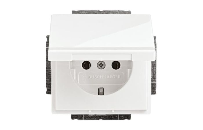 Lizdas p/t SCHUKO su dangteliu be rėmelio baltos spalvos 16A 250V 20 EUK-84 Future Linear - ABB