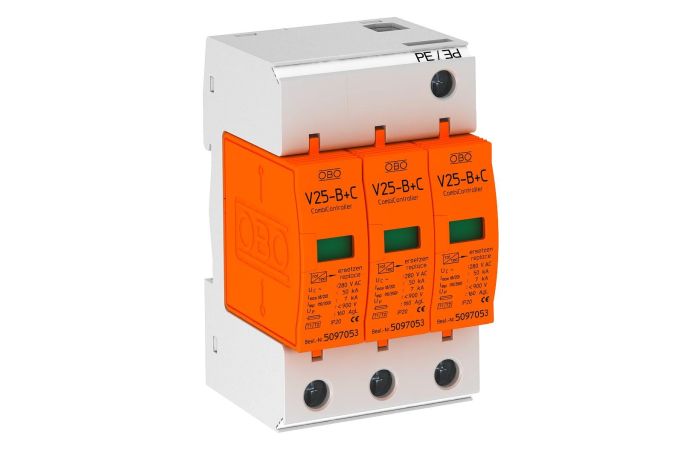 Apsauga viršįtampių 3P B+C V25-B+C 3-280 150kA - OBO BETTERMANN