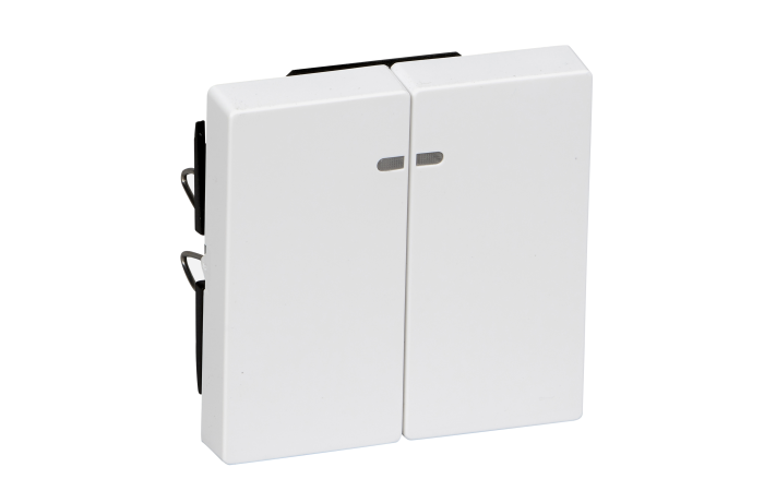 Klavišas dvigubam jungikliui antibakterinis su pašvietimu baltas RAL9016 System M - SCHNEIDER ELECTRIC