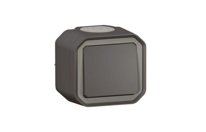 Perjungiklis v/t viengubas IP55 antracito spalvos 10A 250V Plexo - LEGRAND