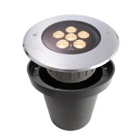 Šviestuvas į/ž LED 14W 24V IP67 3000K 800lm D-173mm H-111mm asimetrinis nerūdijančio plieno sidabrinės spalvos su laidu 0.5m HP IV WW - DEKO LIGHT