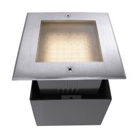 Šviestuvas į/ž LED 2.2W IP67 3000K 160lm 125x125mm H-75mm nerūdijančio plieno sidabrinės spalvos su laidu 0.5m SQUARE II WW - DEKO LIGHT