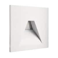 Dangtelis šviestuvui 75x75mm į sieną baltos spalvos su trapecijos formos skyle ALWAID 2 - DEKO LIGHT