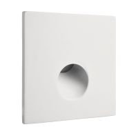 Dangtelis šviestuvui 75x75mm į sieną baltos spalvos su apvalia skyle ALWAID 2 - DEKO LIGHT