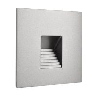 Dangtelis šviestuvui 75x75mm į sieną aliuminio spalvos su laiptuota skyle ALWAID 2 - DEKO LIGHT