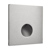 Dangtelis šviestuvui 75x75mm į sieną aliuminio spalvos su apvalia skyle ALWAID 2 - DEKO LIGHT