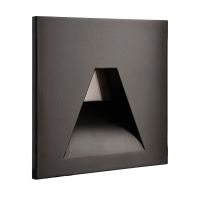 Dangtelis šviestuvui 75x75mm į sieną juodos spalvos su trapecijos formos skyle ALWAID 2 - DEKO LIGHT
