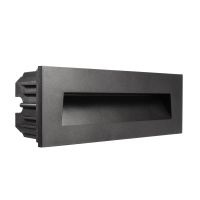 Dangtelis šviestuvui 250x90mm į sieną juodos spalvos su kampuota skyle LIGHT BASE III OUTDOOR - DEKO LIGHT