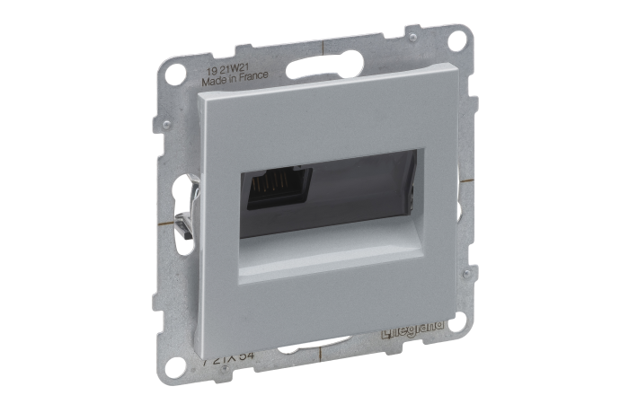 Lizdas kompiuterinis p/t viengubas RJ45 Kat.6A UTP be rėmelio aliuminio spalvos Suno - LEGRAND