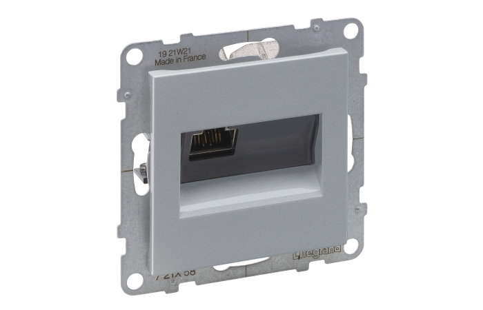 Lizdas kompiuterinis p/t viengubas RJ45 Kat.6A STP be rėmelio aliuminio spalvos Suno - LEGRAND