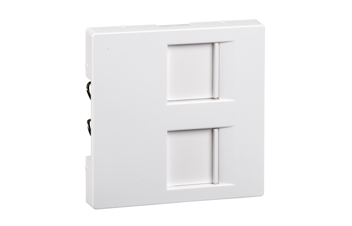 Dangtelis dvigubam moduliniam lizdui su užuolaidėle baltas RAL9016 System M - SCHNEIDER ELECTRIC