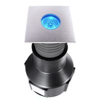 Šviestuvas į/ž LED 3.5W 24V IP67 80lm RGB 55x55mm H-99mm nerūdijančio plieno sidabrinės spalvos su laidu 0.5m EASY SQAURE II RGB - DEKO LIGHT