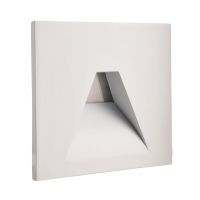 Dangtelis šviestuvui 75x75mm į sieną baltos spalvos su trapecijos formos skyle ALWAID 2 - DEKO LIGHT