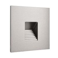 Dangtelis šviestuvui 75x75mm į sieną aliuminio spalvos su laiptuota skyle ALWAID 2 - DEKO LIGHT