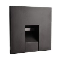 Dangtelis šviestuvui 75x75mm į sieną juodos spalvos su kvadratine skyle ALWAID 2 - DEKO LIGHT