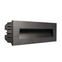 Dangtelis šviestuvui 250x90mm į sieną juodos spalvos su kampuota skyle LIGHT BASE III OUTDOOR - DEKO LIGHT