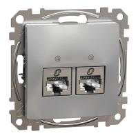 Lizdas kompiuterinis p/t dvigubas RJ45 Kat.6A STP be rėmelio aliuminio spalvos SEDNA DESIGN - SCHNEIDER ELECTRIC