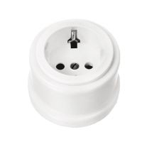 Lizdas v/t SCHUKO su dangteliu baltasas porcelianas 16A 250V GARBY - FONTINI