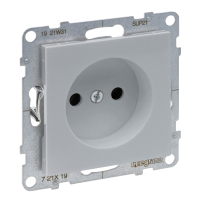 Lizdas p/t be įžeminimo be rėmelio su apsauga nuo vaikų varžtiniai kontaktai aliuminio spalvos 16A 250V Suno - LEGRAND