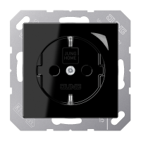 Lizdas p/t SCHUKO su apsauga nuo vaikų varžtiniai kontaktai juodos spalvos Energy A HOME - JUNG